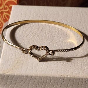 Beautiful Marcasite Heart bracelet Vintage Sterling Silver 7" 7.7g